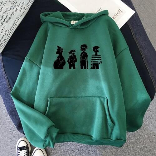 Vintage Gorillaz Hoodie Tops Men Streetwear Hip-Hop Clothes Men Anime Hoodies Harajuku Graphic Brand Music Band Sweatshirt Tops