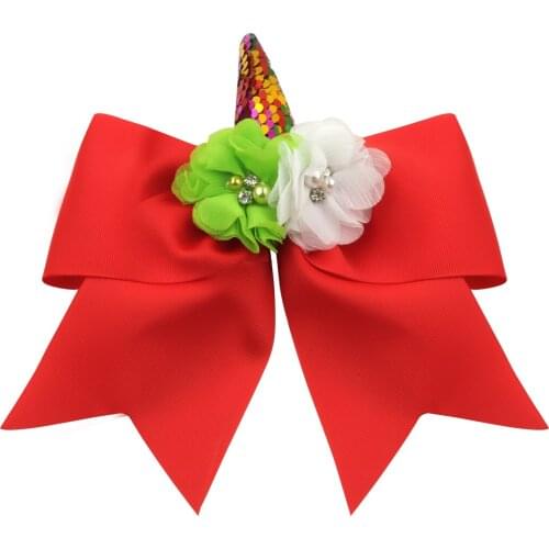 1 PC Hairbows Big Bows Reversible Unicorn Horn Pearl Floral Decoration Hairclips New Barrettes Designs With Alligator Clips