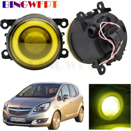 2 X Car Front Bumper Fog Light Assembly LED Angel Eye Daytime Running Light DRL For Opel Meriva A 2006 2007 2008 2009