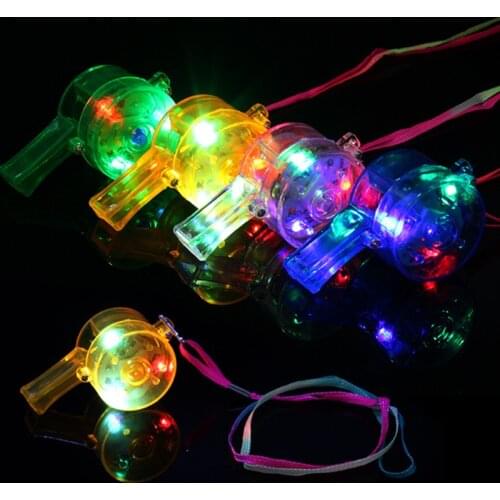 24Pack Glow Whistles Bulk Party Supplies LED Light Up Whistles with Lanyard Necklace Glow in The Dark Fun Birthday Gift Toys