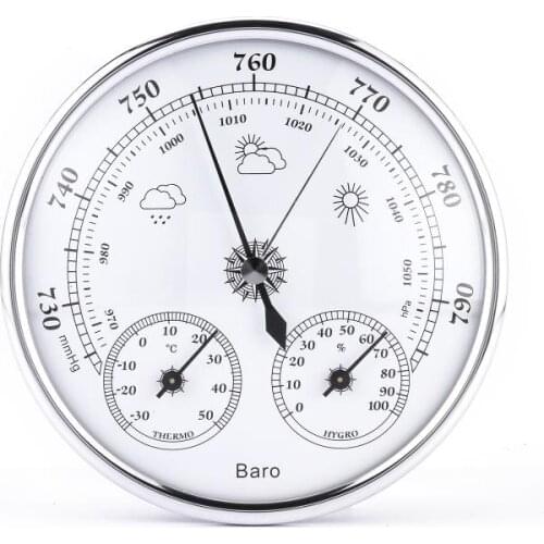 3 IN 1 Pointer Wall Mounted Household Barometer Thermometer Hygrometer Weather Station Hanging Air Atmospheric Pressure Meter