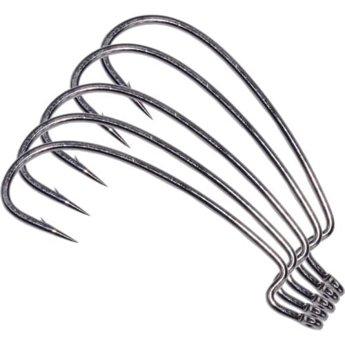 AH04 Narrow Belly Crank Hook Offset Hook 10pcs Soft Bait Fishing Hooks Lure Fishing Worm Hooks Fishing Tackle