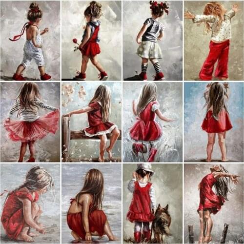 Diamond Embroidery Mosaic Red Girl 5D DIY Diamond Painting Full Drill Square/Round Portrait Modular Pictures Creative Hobbies