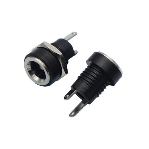 20pcs/DC-022B 2.5 DC Power supply socket DC Seat 2 Pin Welding line Belt Nut 5.5X2.5