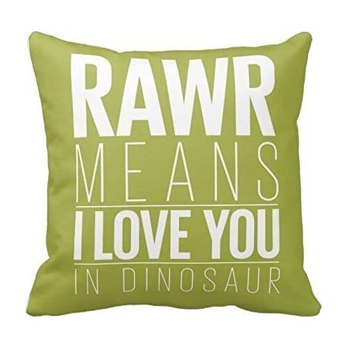 AshasdS Rawr Means I Love You in Dinosaur Decorative Throw Pillow Covers with Zips Accent Pillows Case for Girls Family Children