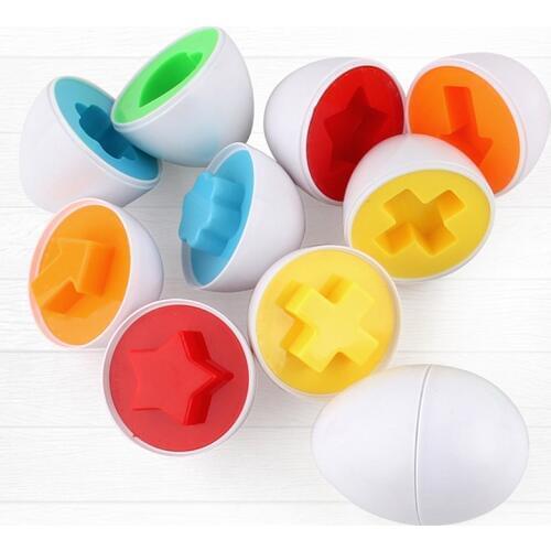 Baby Toy Shape Color Recognition Learning Education Toys 3D Smart Eggs Game For Children Popular Toys Mixed Shape Tools