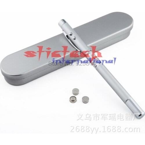 By dhl or ems 100pcs NEW 5 in 1 Power Point Telescopic RED Laser Pointer Pen Teaching Tools Ball Pen