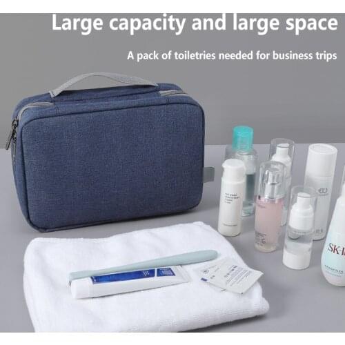 Travel waterproof makeup wash storage bag men and women portable folding dry and wet separation large-capacity toilet bag