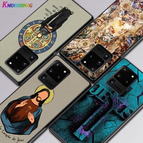 Faith Jesus God cross For Samsung A01 02 02S 11 12 21 21S 22 31 32 41 42 51 72 S20 Ultra Plus 4G 5G Black Soft phone Case