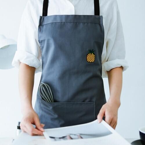 Sleeveless apron men women embroidery cotton cactus cloth kitchen anti - pollution work clothes cafe shop work wear overalls