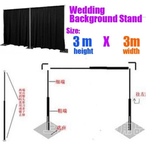 9.8ft x 9.8ft Good Quality Backdrop Stainless Steel Pipe Frame Wedding Backdrop Stand with expandable Rods
