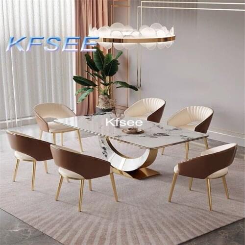 Prodgf 1 Set irregular hot have stock hot style Resin Wood Dining Table no leg