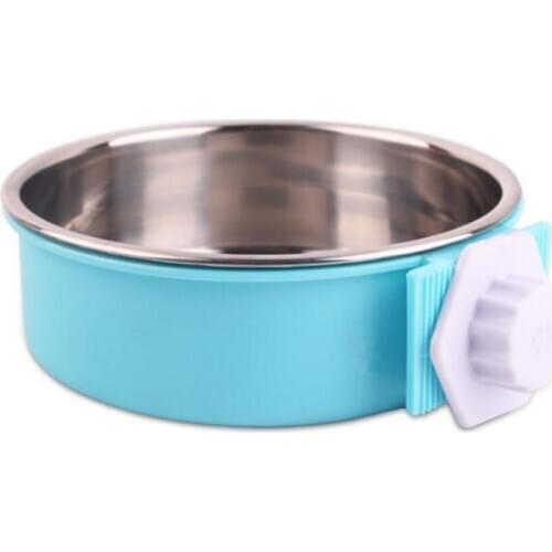 Pet feeder hanging stainless steel dog cat feeding water food bowl
