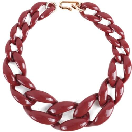 FishSheep 17 Colors Satement Big Acrylic Necklace For Women Chunky Choker Chain Long Pendants & Necklaces Fashion Female Jewelry