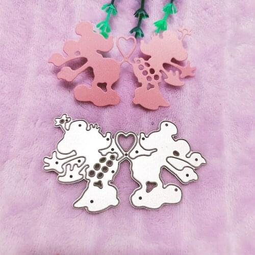 Two mice Metal Cutting Dies for DIY Scrapbooking Album Paper Cards Decorative Crafts Embossing Die Cuts