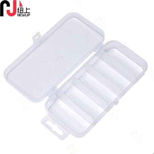NEWUP Multifunctional Organized 5 Compartments double-sided Transparent Visible Plastic Fishing Lure Box Pesca Fishing Tools