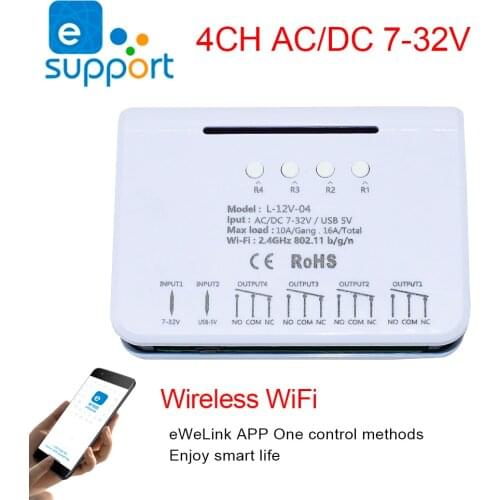 Ewlink Relay Switch Module Voice Control Echo Google Home IFTTT 433MHZ RF Control Smart Timing Switch 7-32V