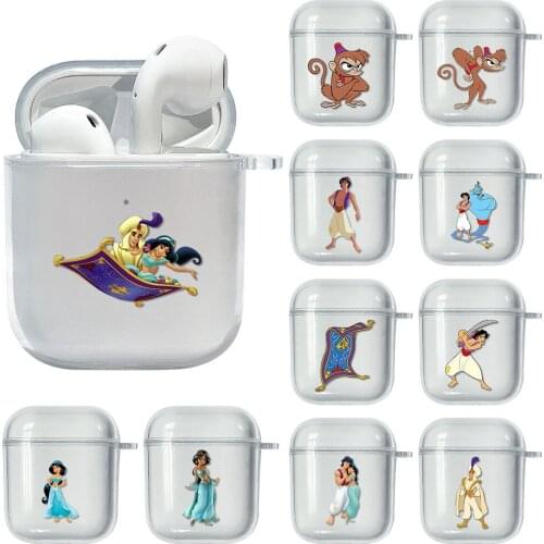 Disney Aladdin Soft Case For Apple Airpods 2 Cover Earphone Case Clear TPU Capa Cute Headset Box For airpod 1