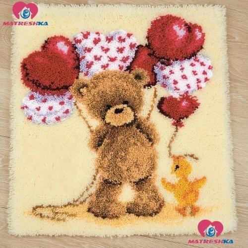 Latch Hook Rug Kits"cartoon bear"knitted carpet embroidery Crocheting needle for carpet embroidery Foamiran for crafts crochet