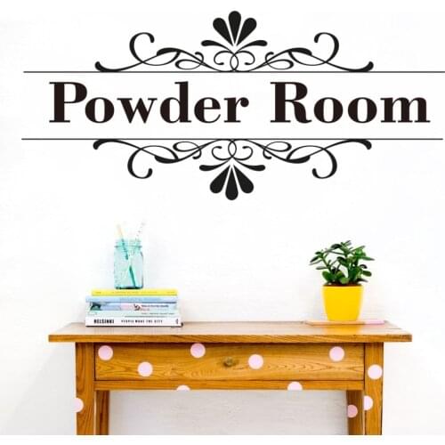 Powder Room Sign Wall Decal Girl Room Make Up Room Powder Room Quote Saying Wall Sticker Vinyl Home Decor Art Mural