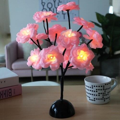 2019 New Led Camellia Flower Branch Lamp Decoration Table Lamp Room Bedroom Shop Decoration Night Light Table Lamp Decoration
