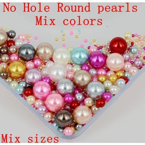 Resin Beads 2500pcs Mixed Colors Mixed Sizes 2 3 5 8 10mm No Hole Round Pearls DIY Jewelry Making Decorations