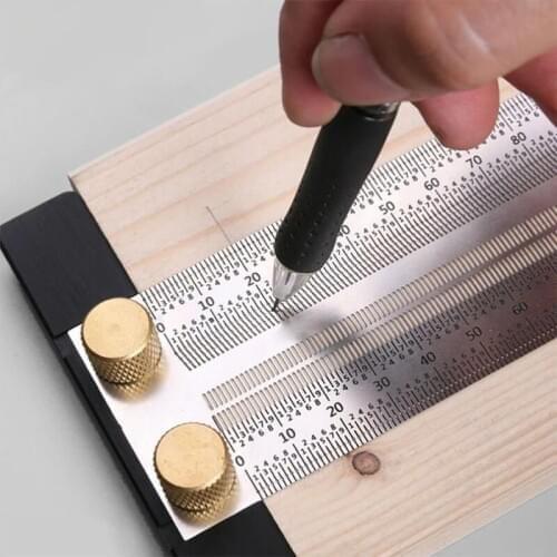 Precision Woodworking Ruler DIY Precise Stainless Steel Measuring Tools Aluminium Combination Mobile Square Workshop Hardware An