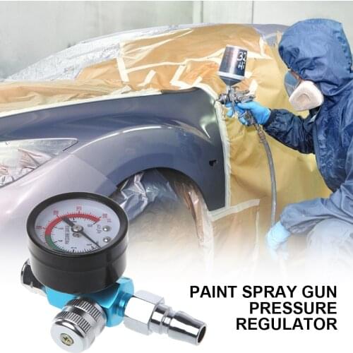 1/4' Air Pressure Regulator Spray Paint Gun Air Pressure Gauge Pneumatic Tool G1/4' Thread Port Air Regulator 0-10BAR 0-140PSI