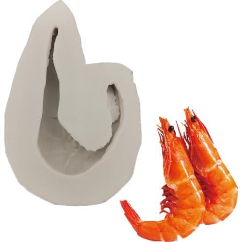 Gourmet shrimp Silicone Mold Fondant Cake Decorate Tools Silicone Molds Sugarcrafts Chocolate Baking Tool For Cake Gumpaste Form