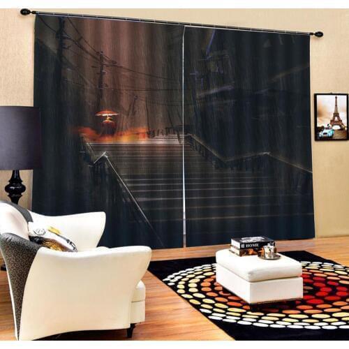Drapes Cortinas Extended space Curtain office Bedroom 3D Window Curtain Luxury living room decorate Cortina black curtains