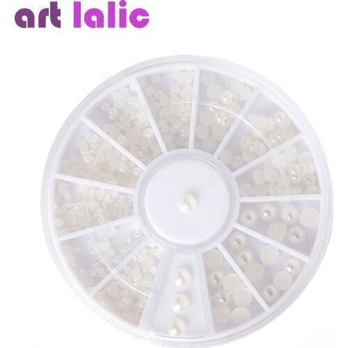 Nail Art Pearl Hot Sale 3 Different Sizes White Pearly Beads Decoration DIY wheel Wholesales Manicure Tools