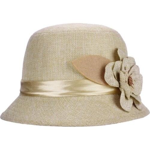 Women Flax Flower Hat Bowler Billycock Cap Vintage Retro Bowler Caps Princess Caps Chapeau Femme Cap Hats For Women Gorras
