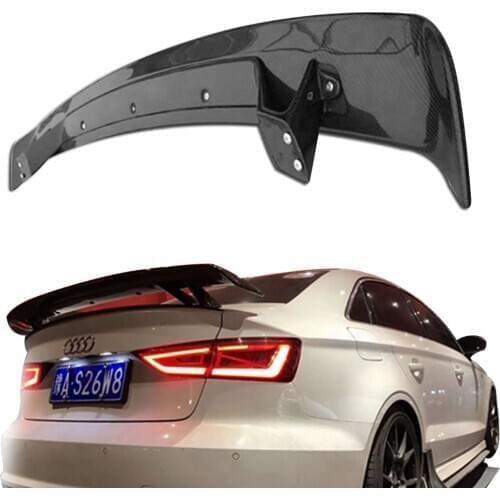 Car Styling Exterior Carbon Fiber Modified Rear Spoiler Tail Trunk Lip Wing Decoration Fit For Audi A3 S3 4 doors 2014 2015 2016
