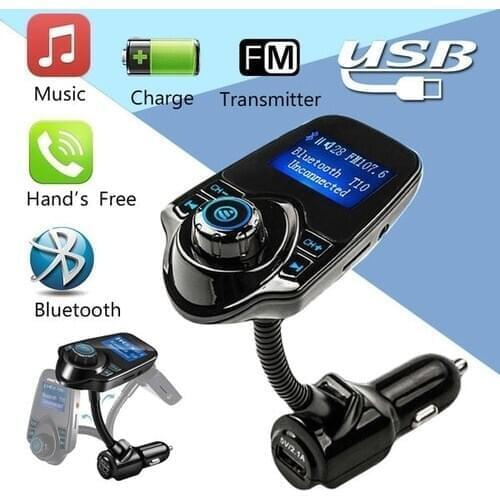 Bluetooth FM Transmitter USB Car Charger Wireless Car Kit with 3.5mm Audio Port, TF Card Slot 1.44 Inches Screen car accessories