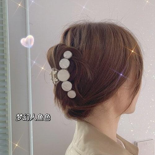 W&G Korean Style Gemstone Large Grab Clip Hairpin Back Head Clip Headdress Horse Tail Clip Female Hair Ornament
