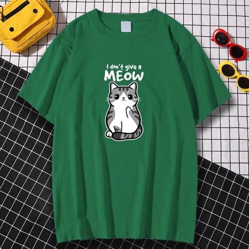Black And White Cat Printing MenS Tshirt Vintage All-Match Tshirts Pattern Brand Short Sleeved Regular Sleeve T-Shirts Mans