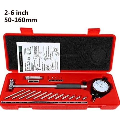 Dial Indicator Bore Gage 0.001" Gauge (2"-6" range) Deep Engine Hole Cylinder Measurement Gage Cylinder 50-160mm 0.01mm gauge