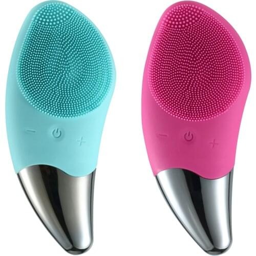Electric wash face brush silicon acoustic wave electric facial cleanser beauty massage inductor massager facial cleaning brush