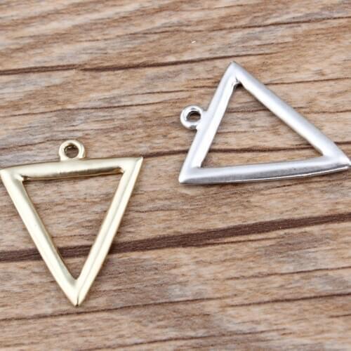 Geometric Triangle DIY Korean Jewelry Accessories Protection Silver Color Alloy Triangle Hollow Earring Necklace Pendant fitting