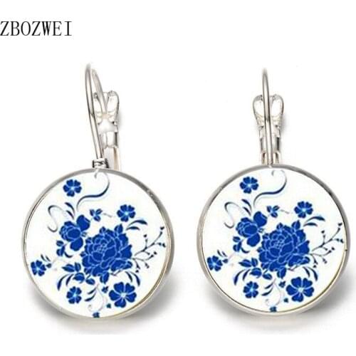 Heat! New 18mm Classic Flower Mandala Om Symbol Buddhism Zen Photo Glass Bulge Earring Jewelry