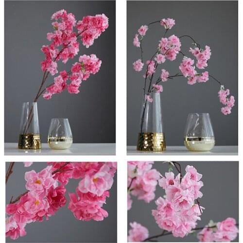 Artificial Flower Plant Bonsai Wedding Decoration Plant Wall Cherry Blossoms Spring Sakura DIY Decoration home decor