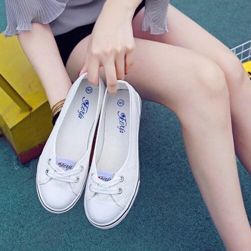 Nice Women Femal Spring And Summer Light Canvas Shoes Shoes slip-on Zichao Students Set Foot Pedal Flat Casual Shoes