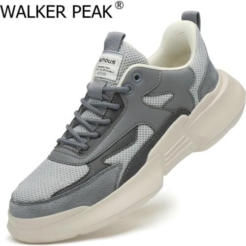 Luxury Sneakers Mens Casual Shoes Vulcanized Genuine Leather Chunky Sneakers Men Vulcanize Male High Fashion Zapatos Hombre New