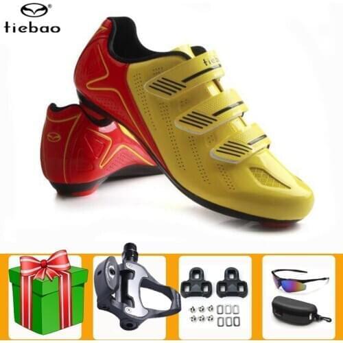 Tiebao Road Cycling Shoes 2021 Men Sneakers Women Self-Locking Breathable Outdoor Sapatilha Ciclismo Nylon Sole Bike Bicicleta