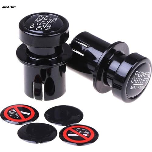 2pcs Auto Car 12V Power Socket Lighter Cigarette Outlet Cover Cap