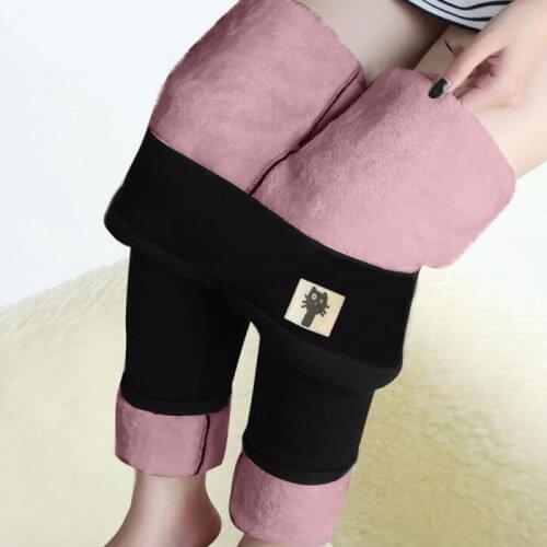 Winter Warm Plus Size Leggins Solid Color Velvet Women Leggins High Waist Leggings Stretchy Black Leggings dropshipping
