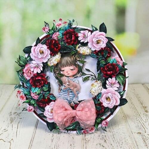 Girls Flowers Metal Cutting Dies&coordinating Cardstock for Scrapbooking Craft Embossing Stencil Die Cut Card Photo Album