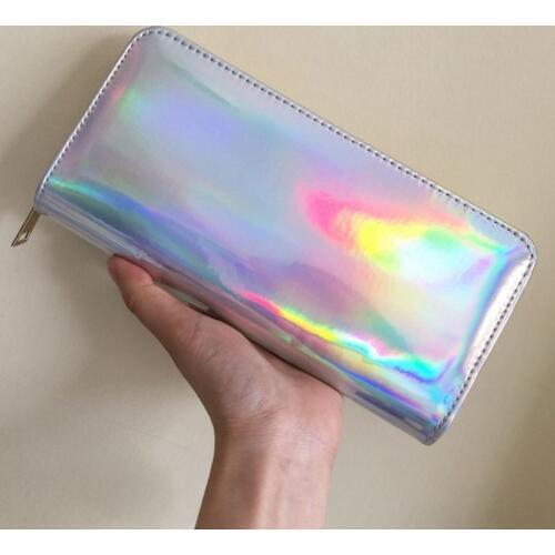 Fashion Laser Long Wallet Girls Zipper Coin Purse Card ID Holders Female Clutches Holographic Ladies Bag Women Wallets Colorful