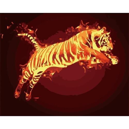 Paint By Number Canvas Painting Kits Animal tiger Home Decoration DIY Unframe Coloring By Numbers Deer Handpainted Gift