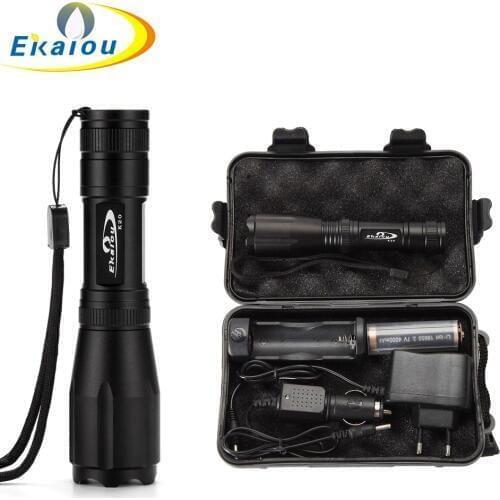 New Waterproof Adjustable Focus LED Flashlight 5 Mode T6 led torch for Camping Hiking Cycling Hiking kit